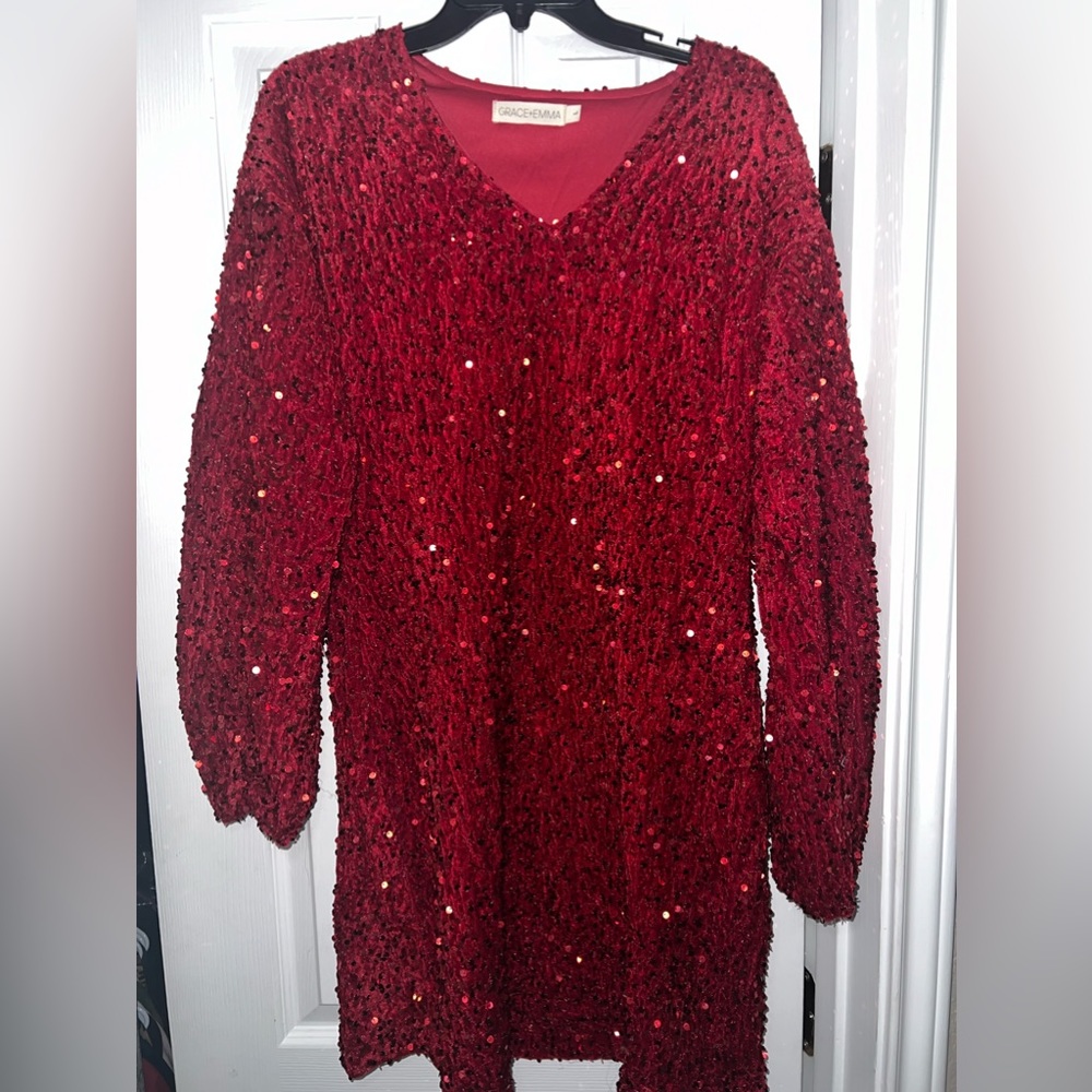 Red Sequin Dress